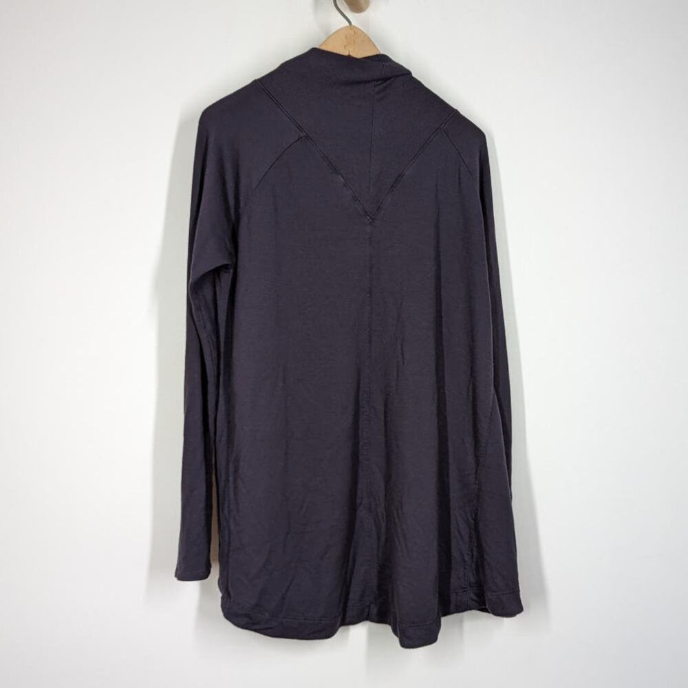 Athleta Nirvana Wrap Sweater Open Front Cardigan Medium Purple Fog Gray Preowned - Picture 3 of 6